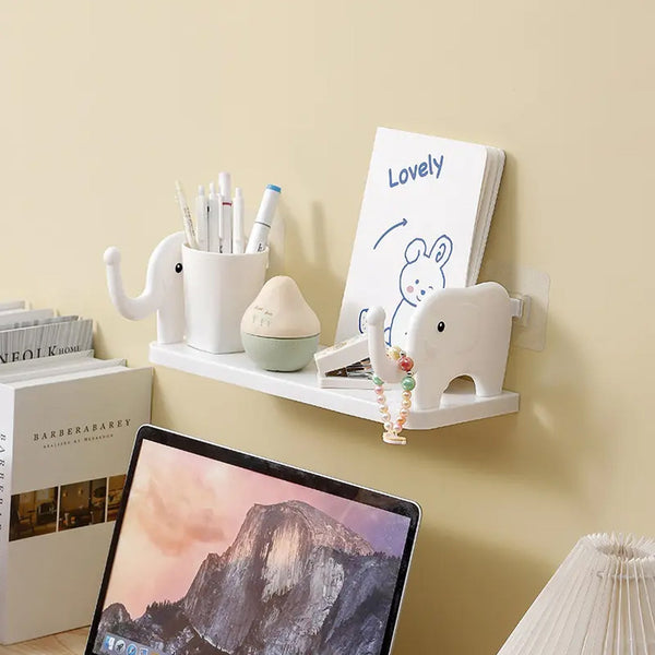 Elephant shaped storage shelf for kitchen or bathroom