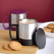 Stainless Steel Coffee/Tea Cup, Stainless Steel Lid Cover Hot Coffee/Tea Mug Hot Insulated Double Wall Stainless Steel, Coffee and Milk Cup with Lid & Handle Easy To Carry - Coffee Cup (1 Pc)