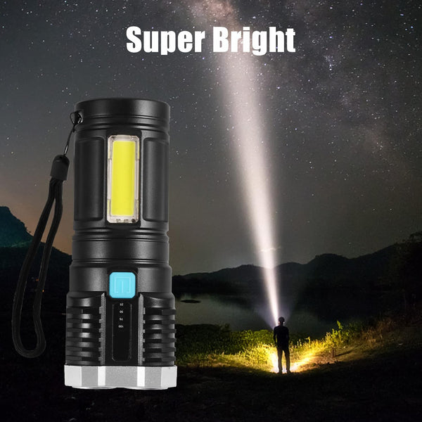 Multifunctional 4 LED torch with rechargeable battery for long-distance beam