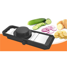 Black/silver adjustable slicer, Ganesh, plastic, 1-piece.