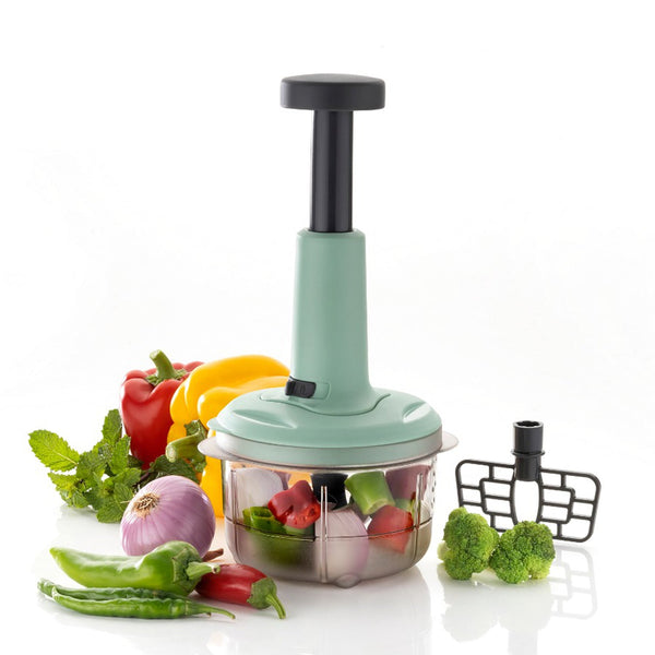 2-in-1 push chopper with stainless steel blade, 800ml capacity