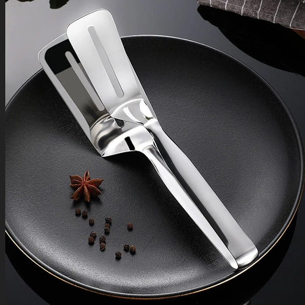 Stainless steel multifunction cooking serving turner, BBQ tongs