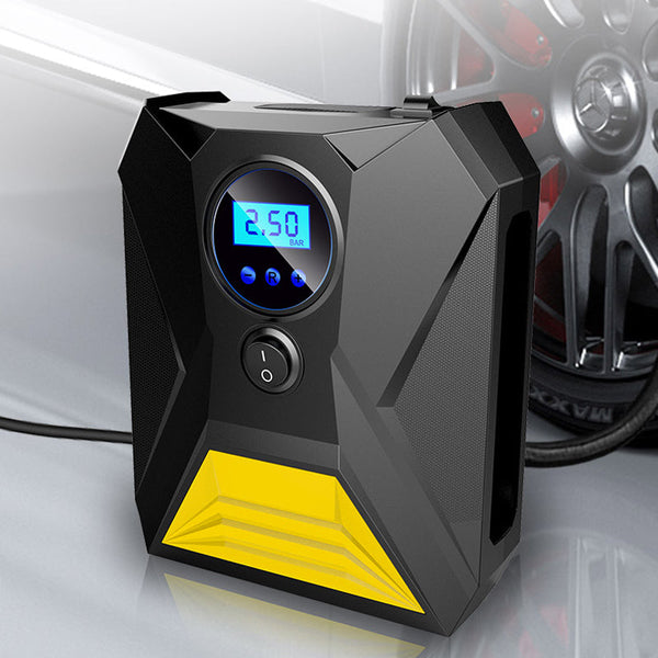 Digital car tire inflator with portable air compressor pump