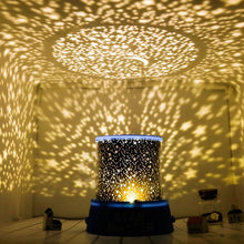 USB-powered LED night lamp projecting stars and patterns